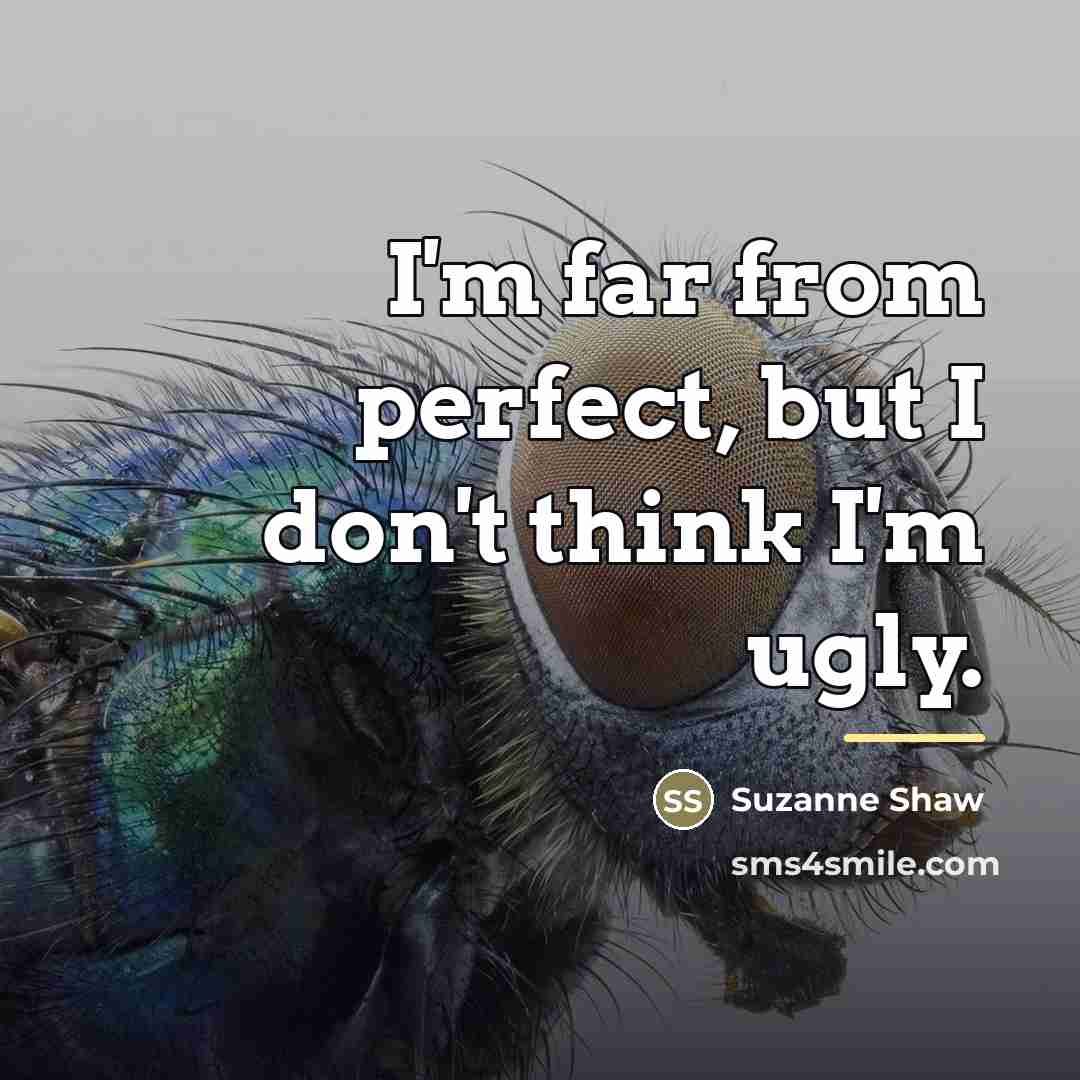 “I'm far from perfect, but I don't think I'm ugly.…” quote by Suzanne Shaw