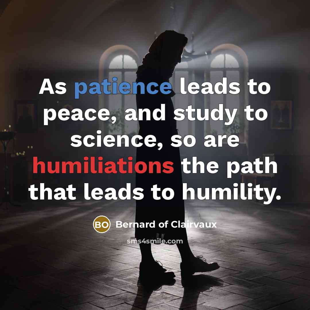 “As patience leads to peace, and study to science, so…” quote by Bernard of Clairvaux