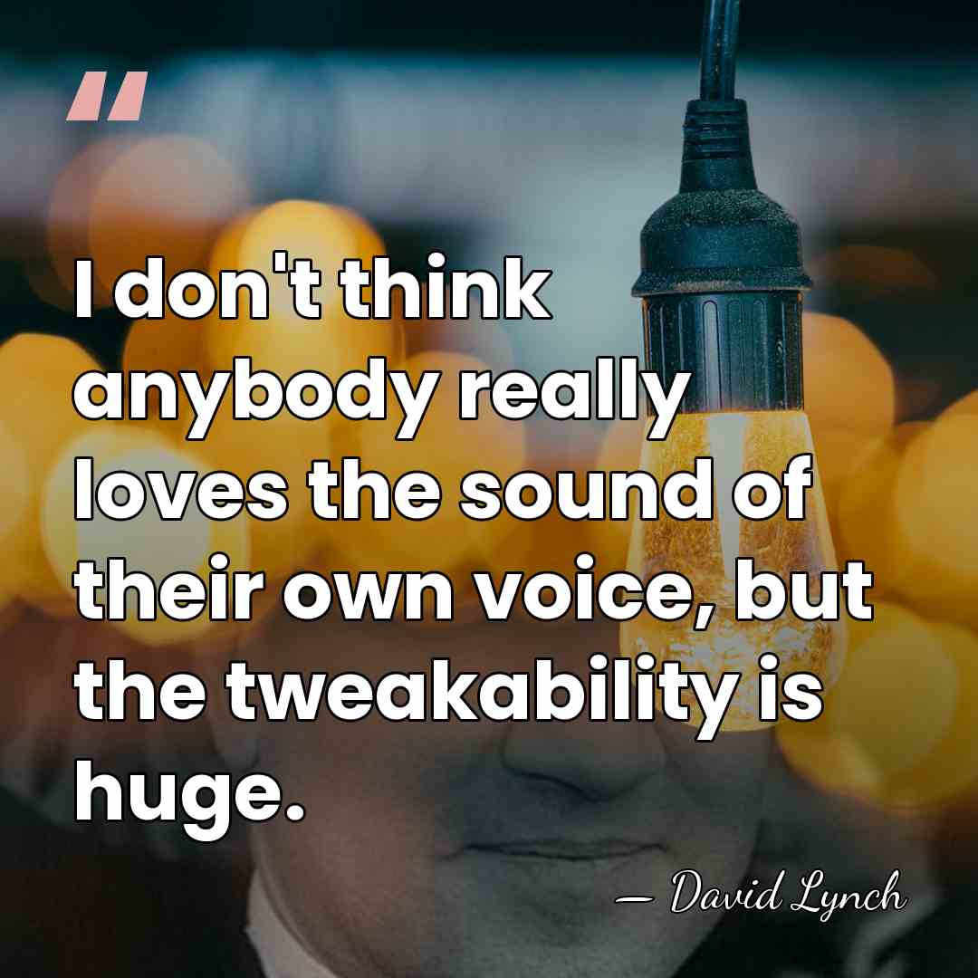 I don't think anybody really loves the sound of their own voice,&hellip; - David Lynch