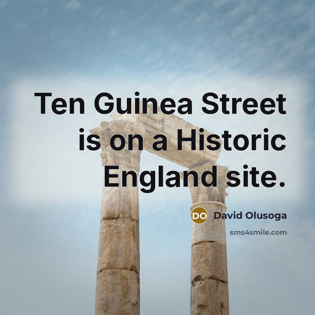 “Ten Guinea Street is on a Historic England site.…” quote by David Olusoga