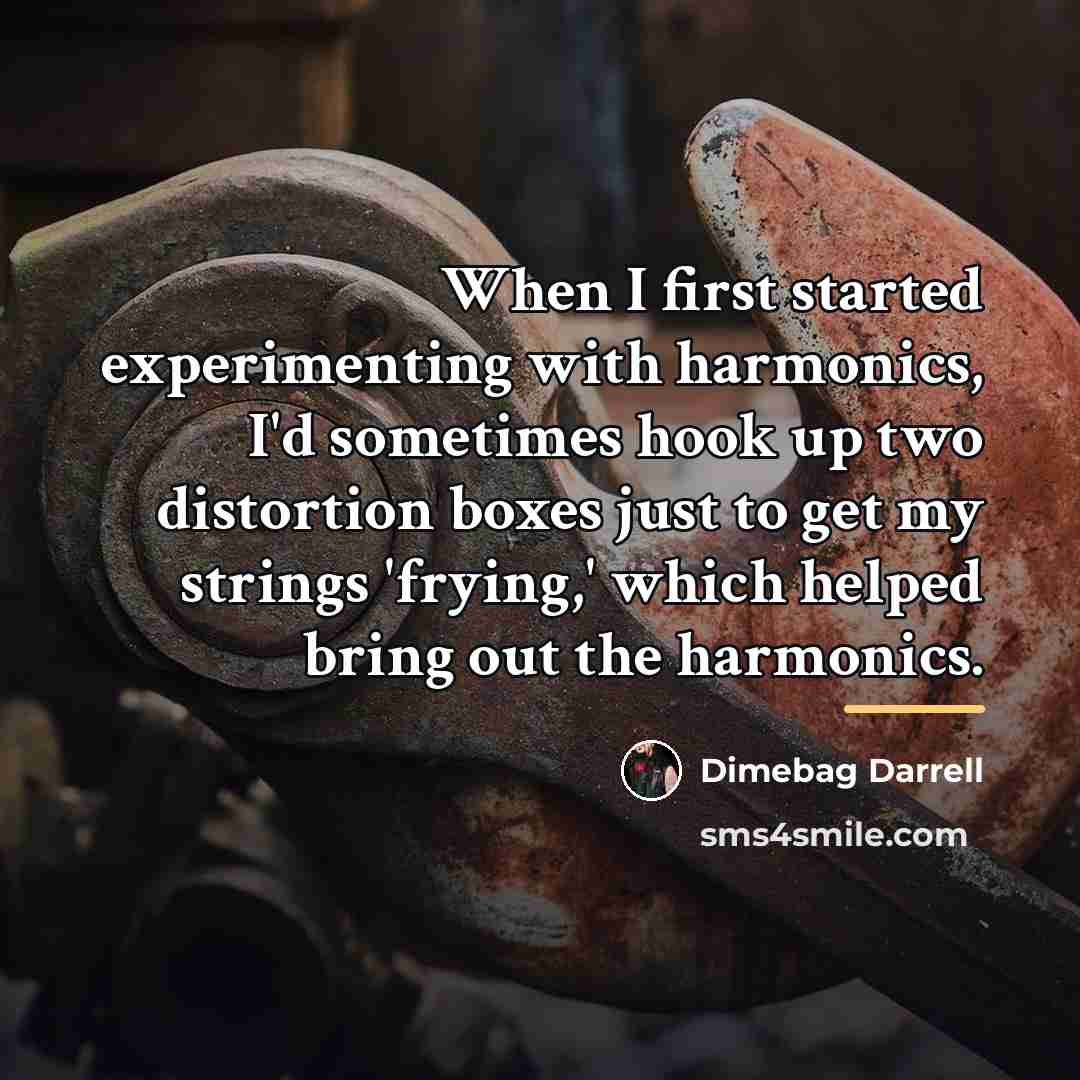 “When I first started experimenting with harmonics, I'd sometimes hook…” quote by Dimebag Darrell