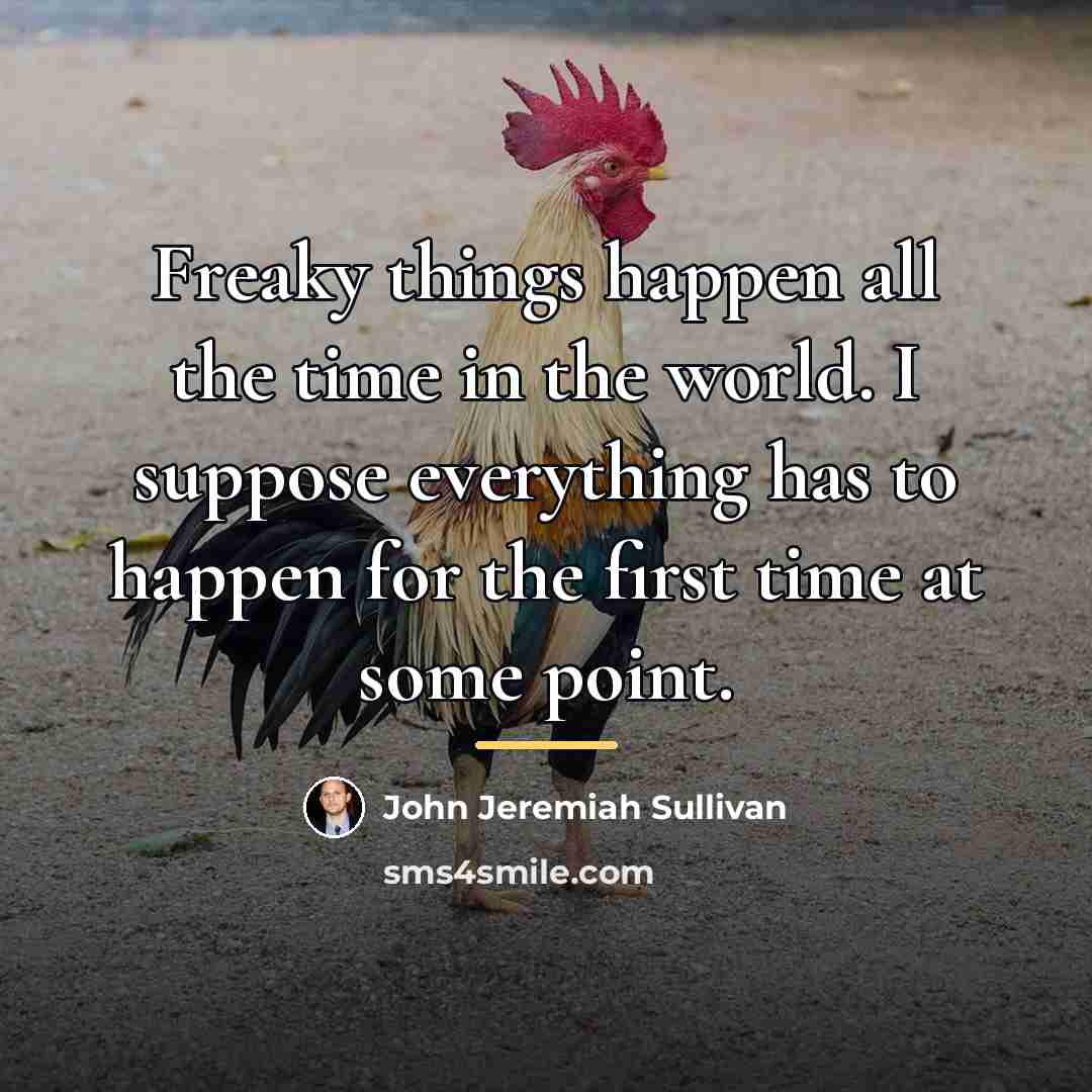 “Freaky things happen all the time in the world. I…” quote by John Jeremiah Sullivan
