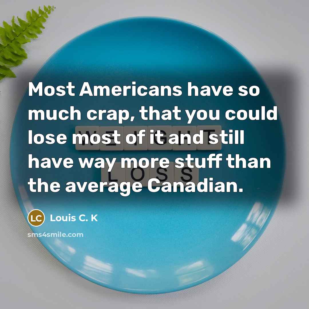 “Most Americans have so much crap, that you could lose…” quote by Louis C. K