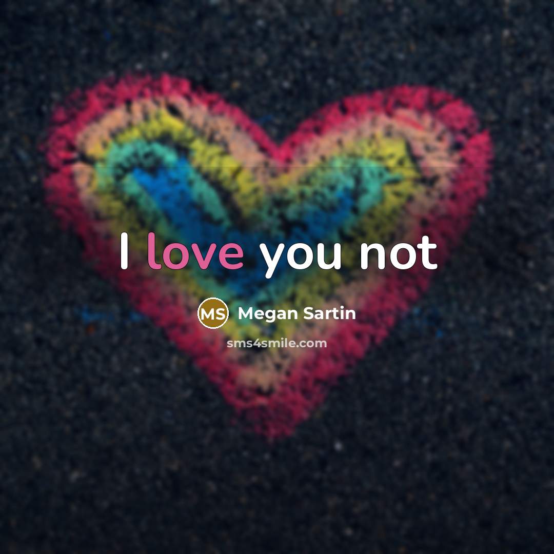 “I love you not…” quote by Megan Sartin