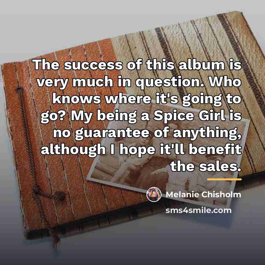 “The success of this album is very much in question.…” quote by Melanie Chisholm