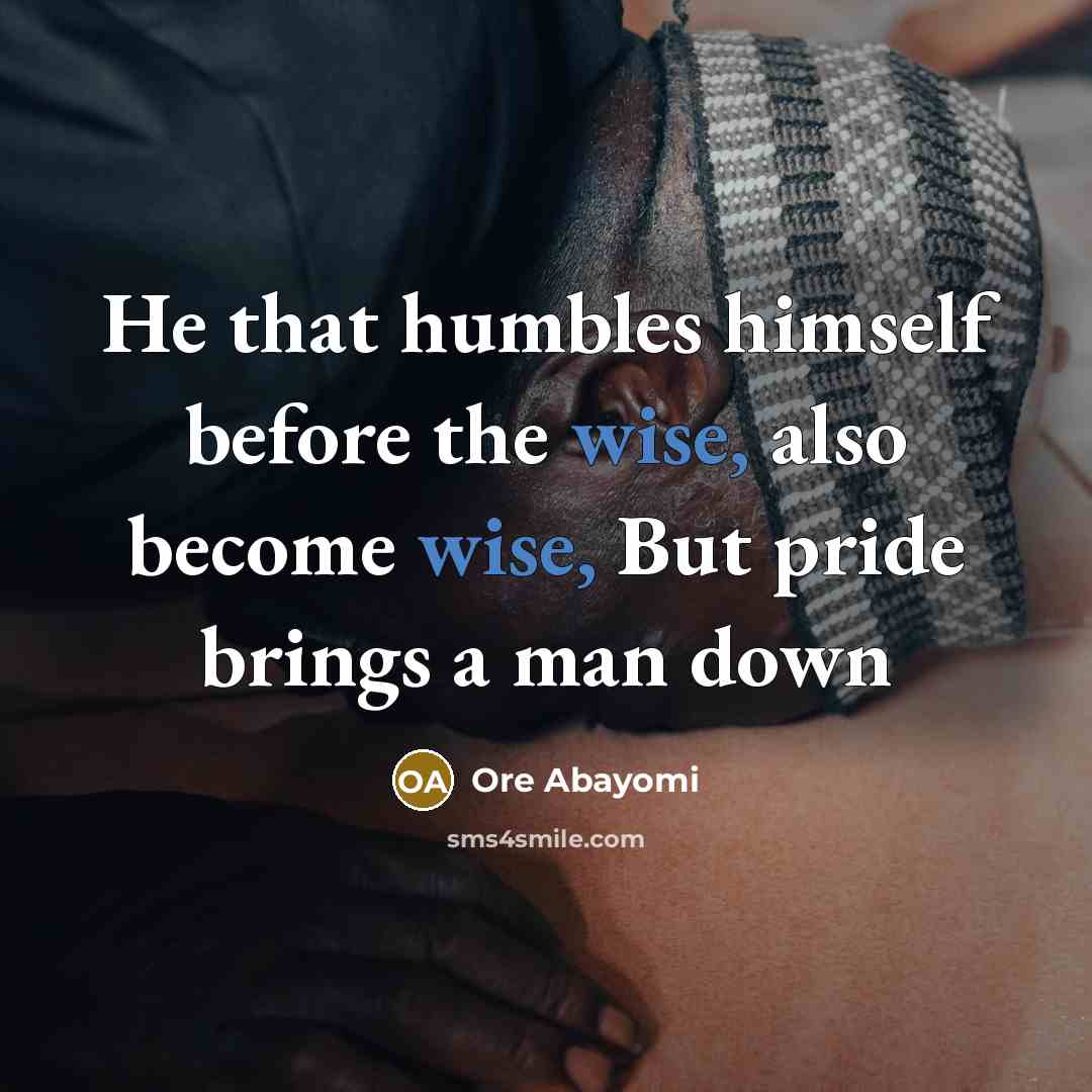 “He that humbles himself before the wise, also become wise,…” quote by Ore Abayomi