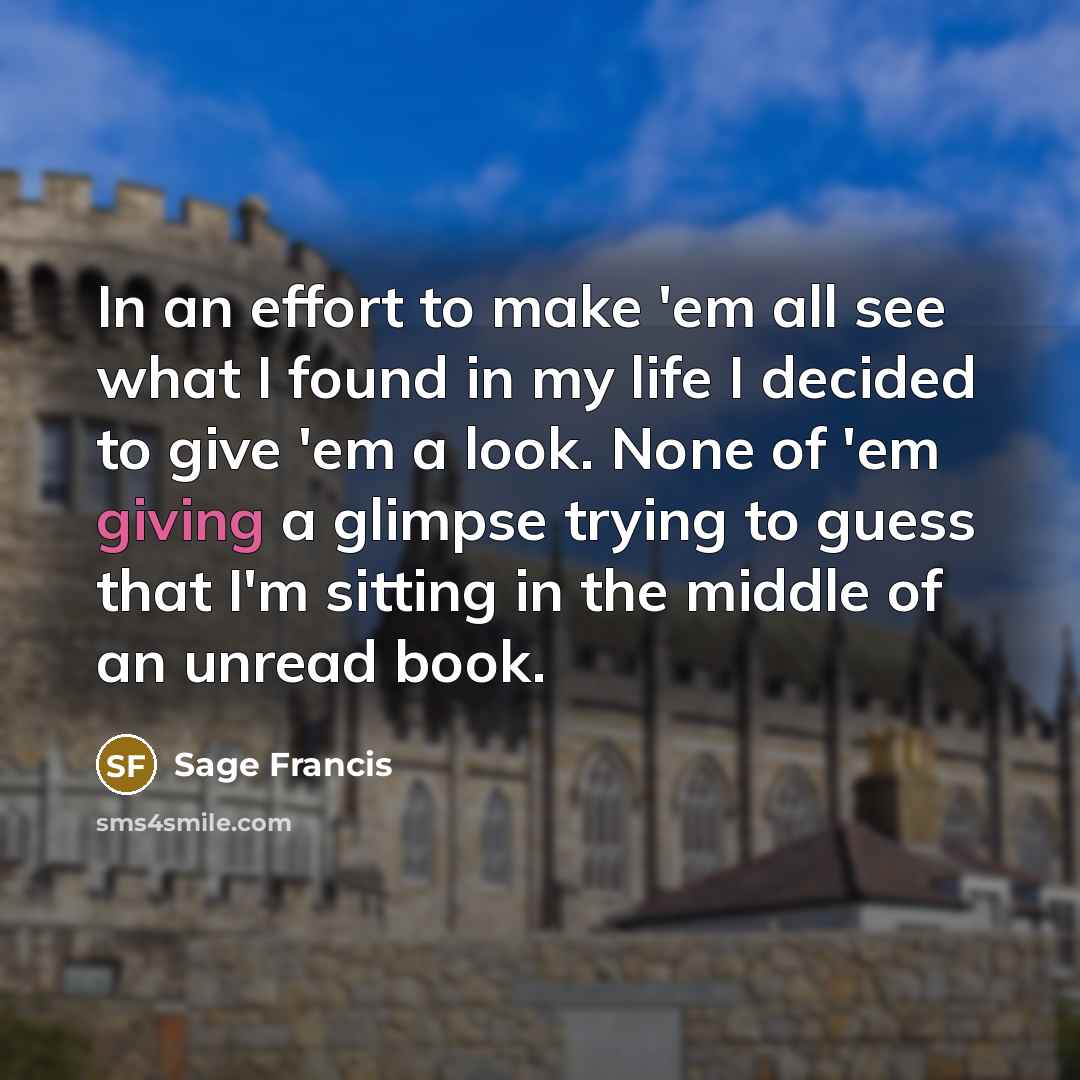 “In an effort to make 'em all see what I…” quote by Sage Francis