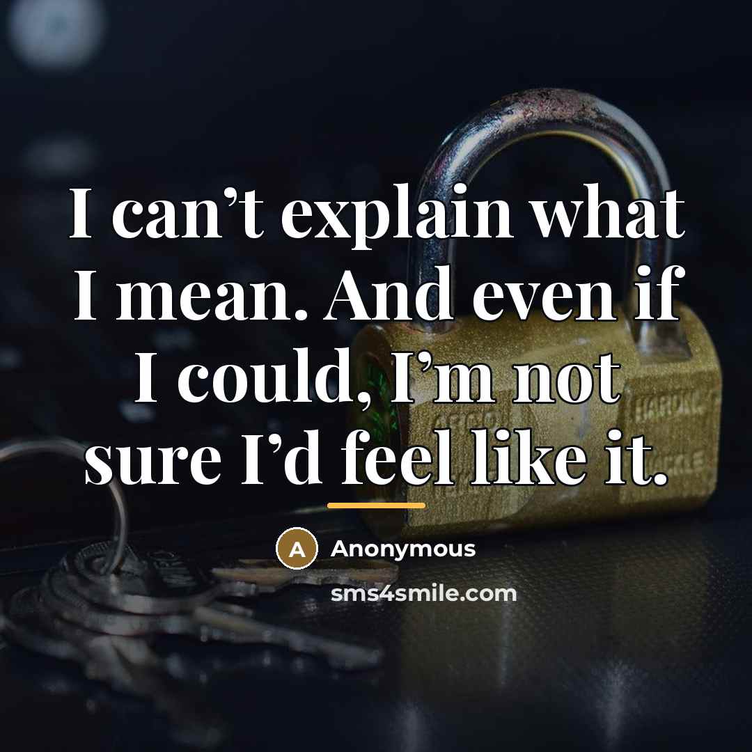 “I can’t explain what I mean. And even if I…” quote by Anonymous