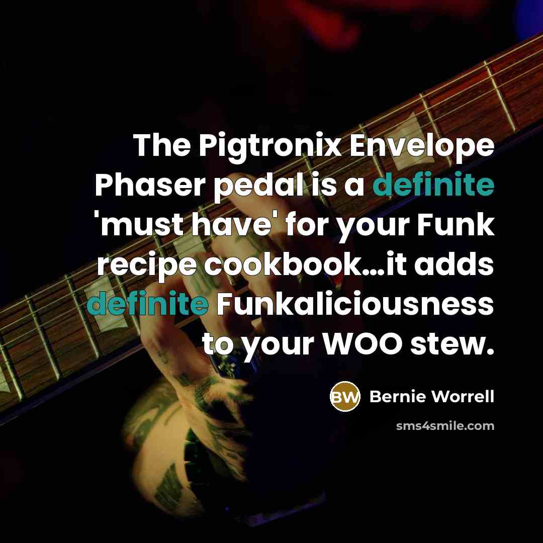 “The Pigtronix Envelope Phaser pedal is a definite 'must have'…” quote by Bernie Worrell