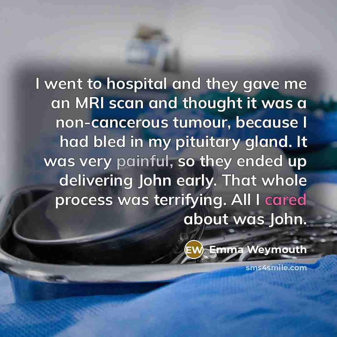“I went to hospital and they gave me an MRI…” quote by Emma Weymouth