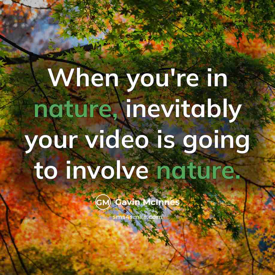 “When you're in nature, inevitably your video is going to…” quote by Gavin McInnes