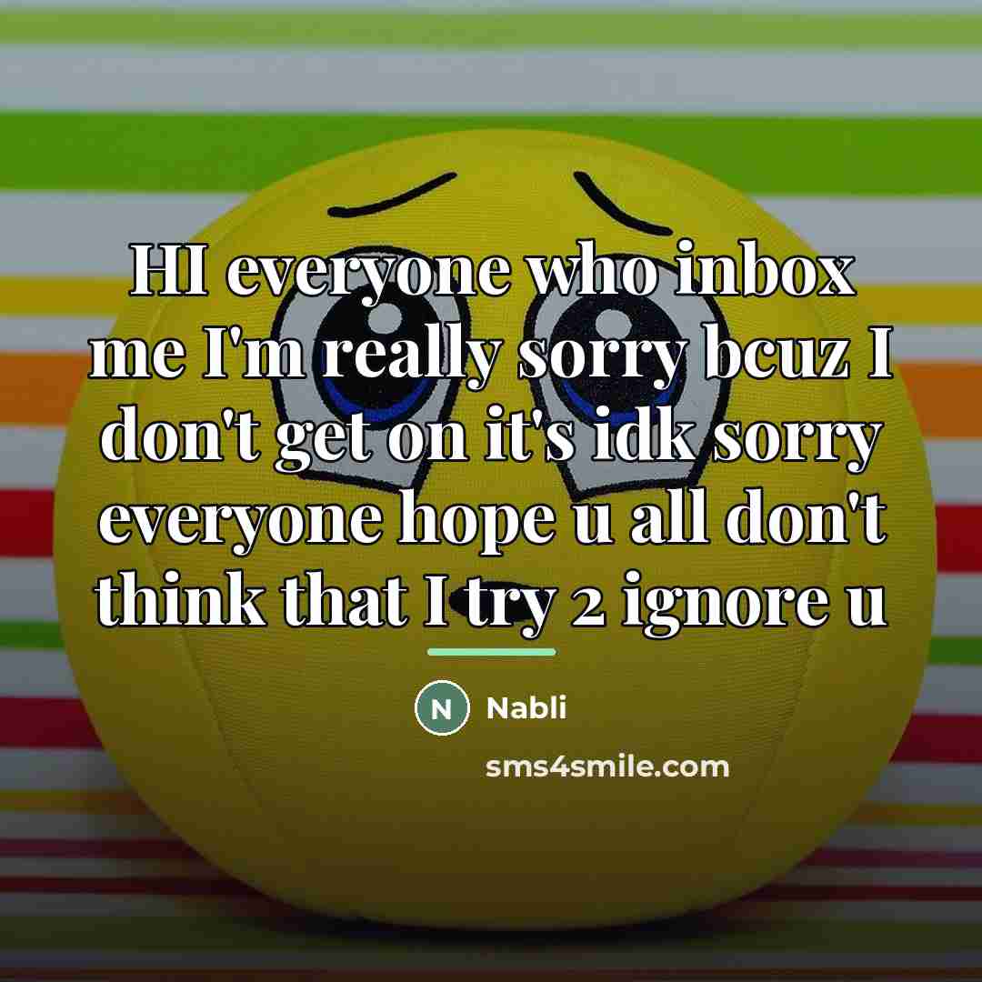 “HI everyone who inbox me I'm really sorry bcuz I…” quote by Nabli