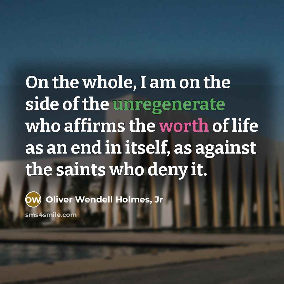 “On the whole, I am on the side of the…” quote by Oliver Wendell Holmes, Jr