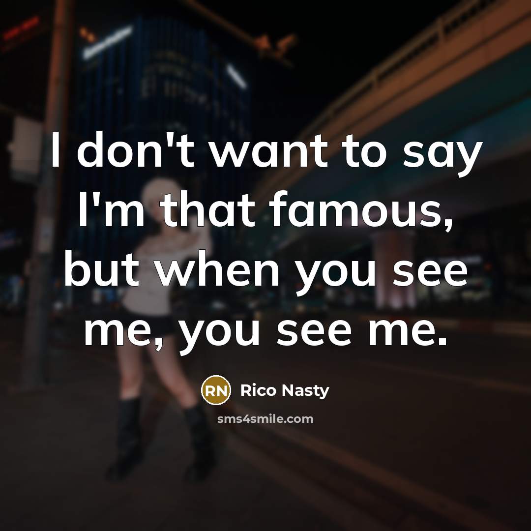 “I don't want to say I'm that famous, but when…” quote by Rico Nasty