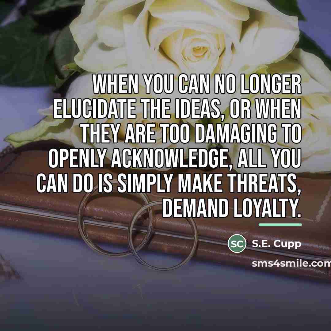“When you can no longer elucidate the ideas, or when…” quote by S.E. Cupp