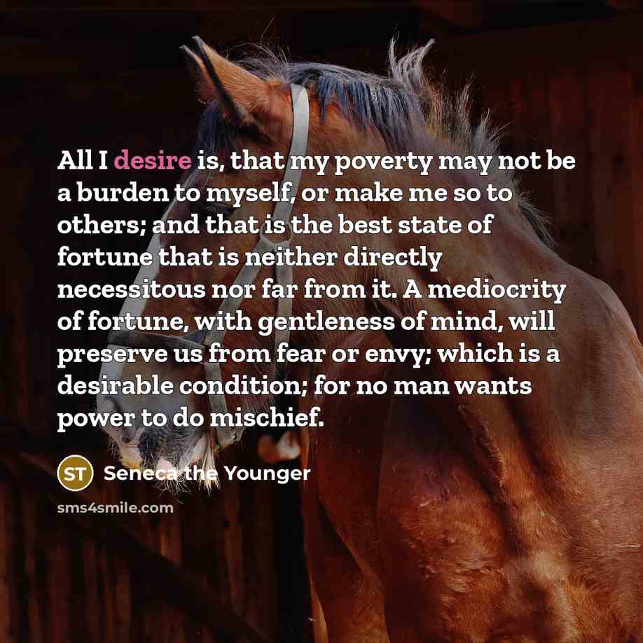 “All I desire is, that my poverty may not be…” quote by Seneca the Younger