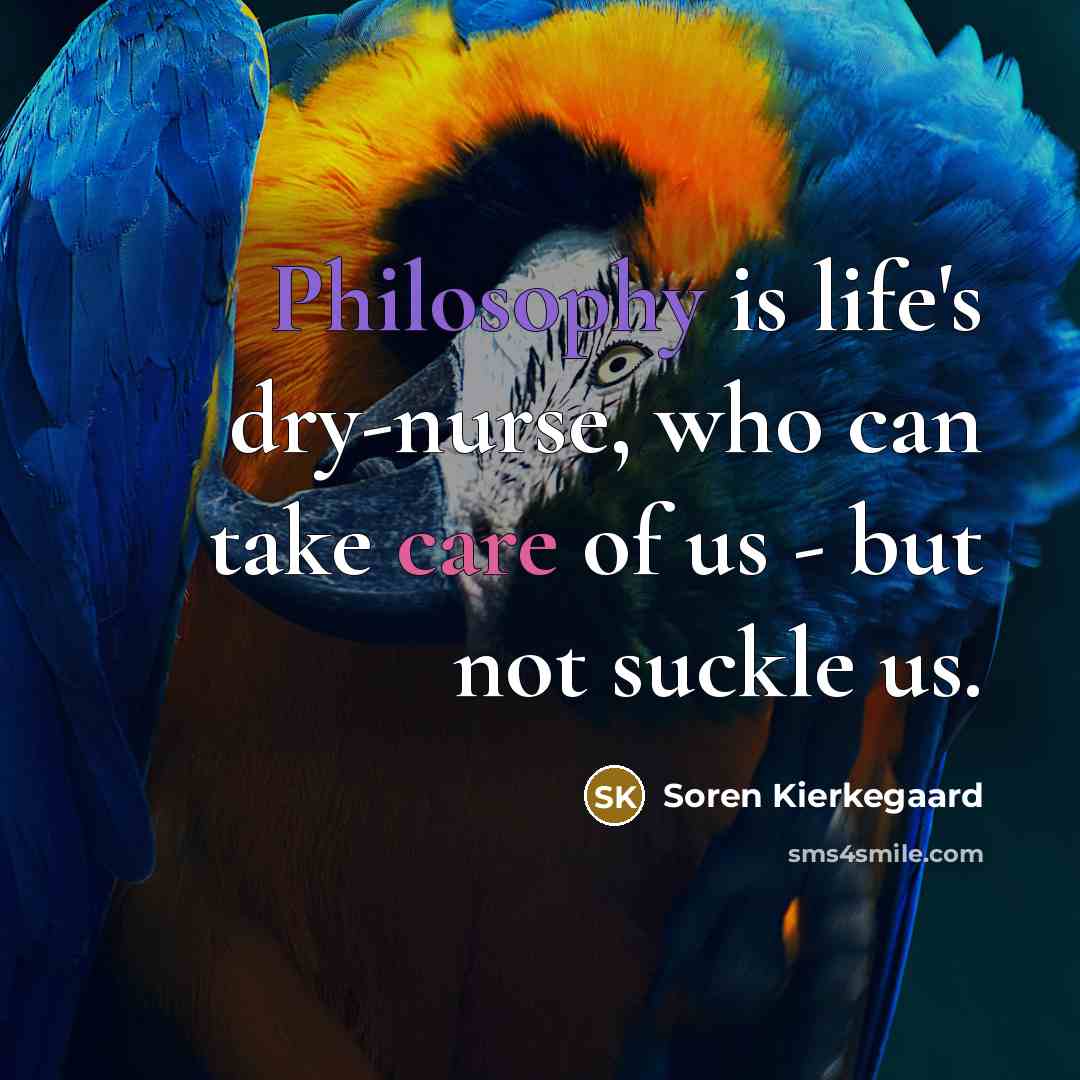 “Philosophy is life's dry-nurse, who can take care of us…” quote by Soren Kierkegaard