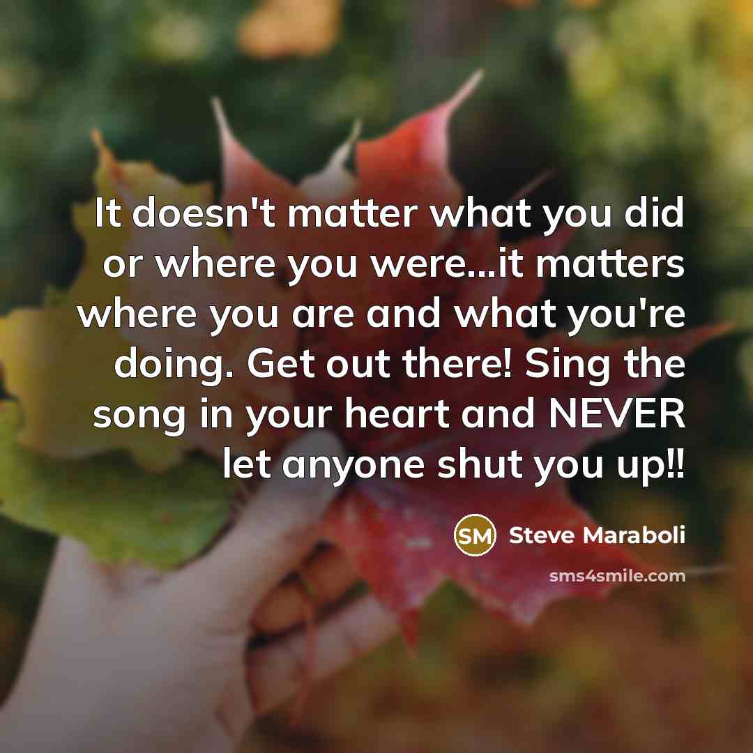 “It doesn't matter what you did or where you were...it…” quote by Steve Maraboli