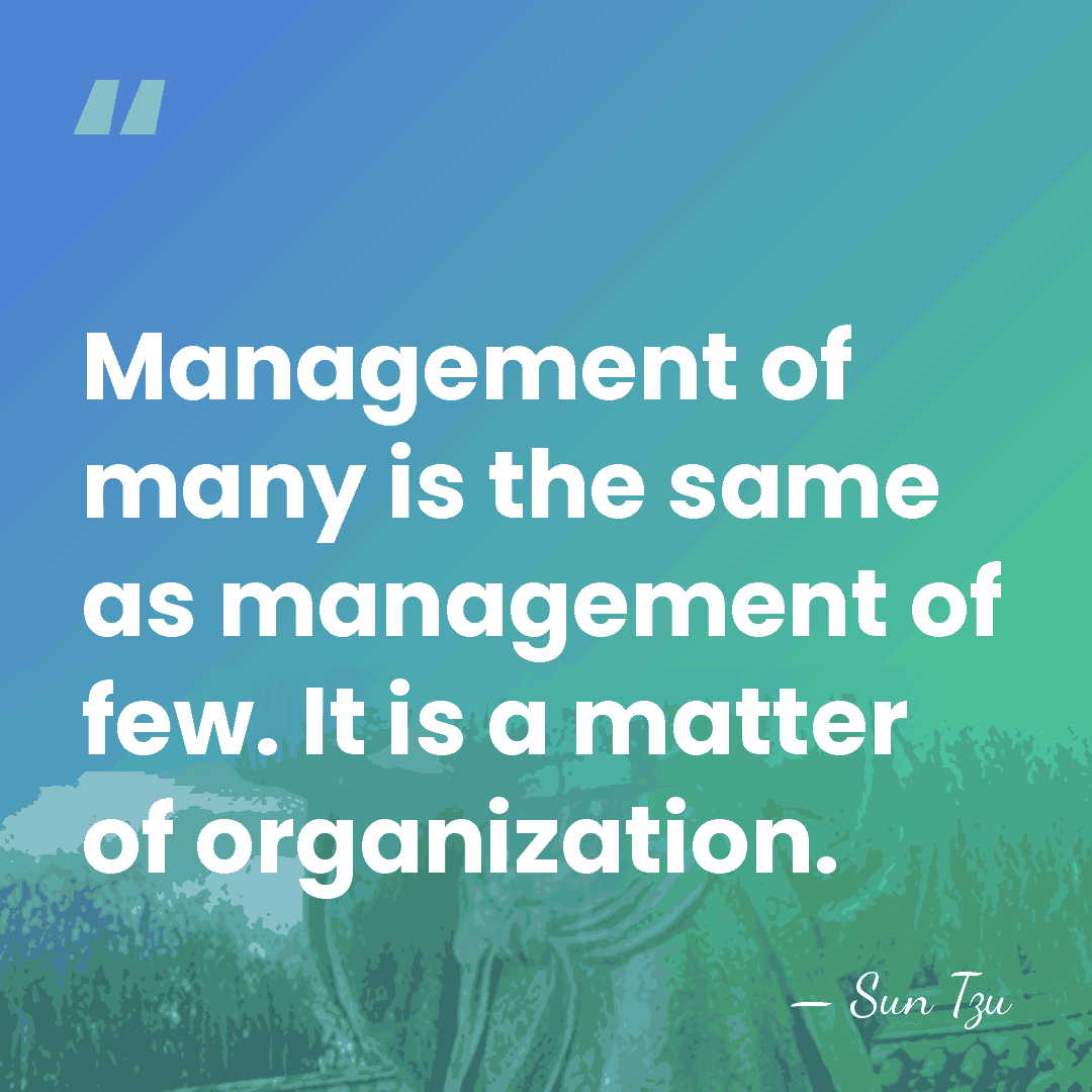 Management of many is the same as management of few. It is&hellip; - Sun Tzu