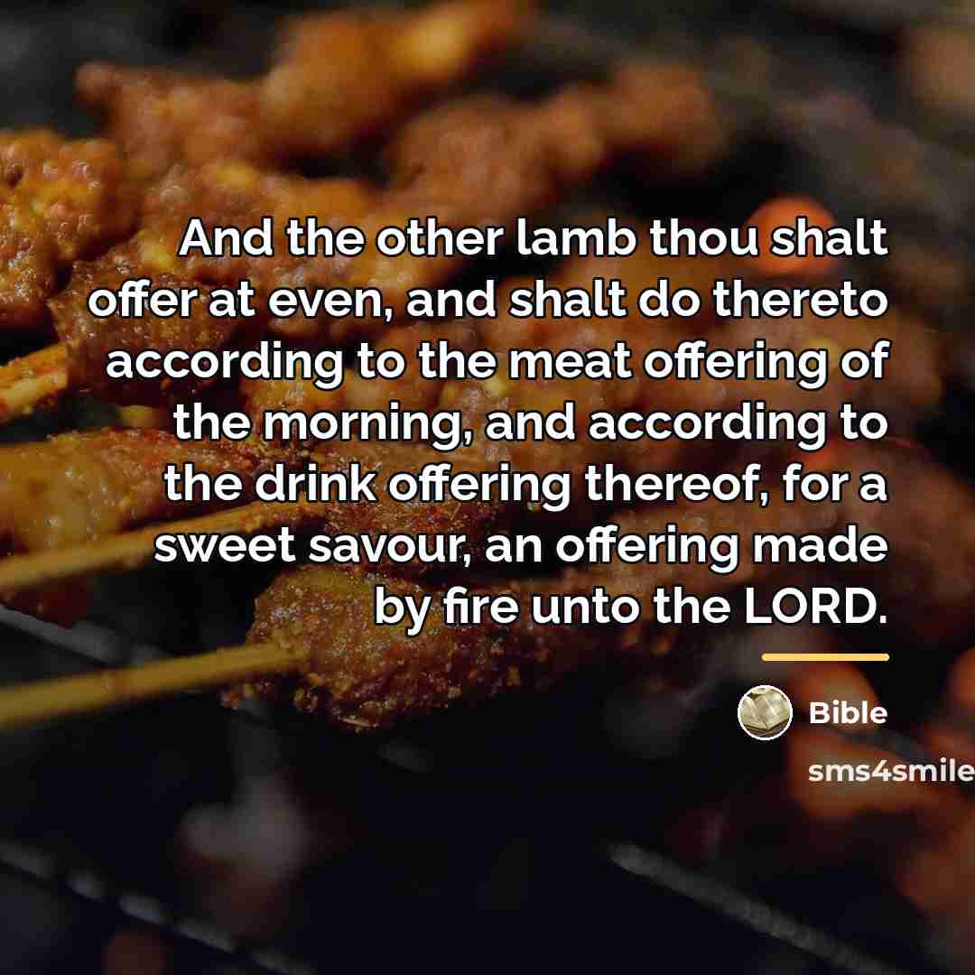 “And the other lamb thou shalt offer at even, and…” quote by Bible