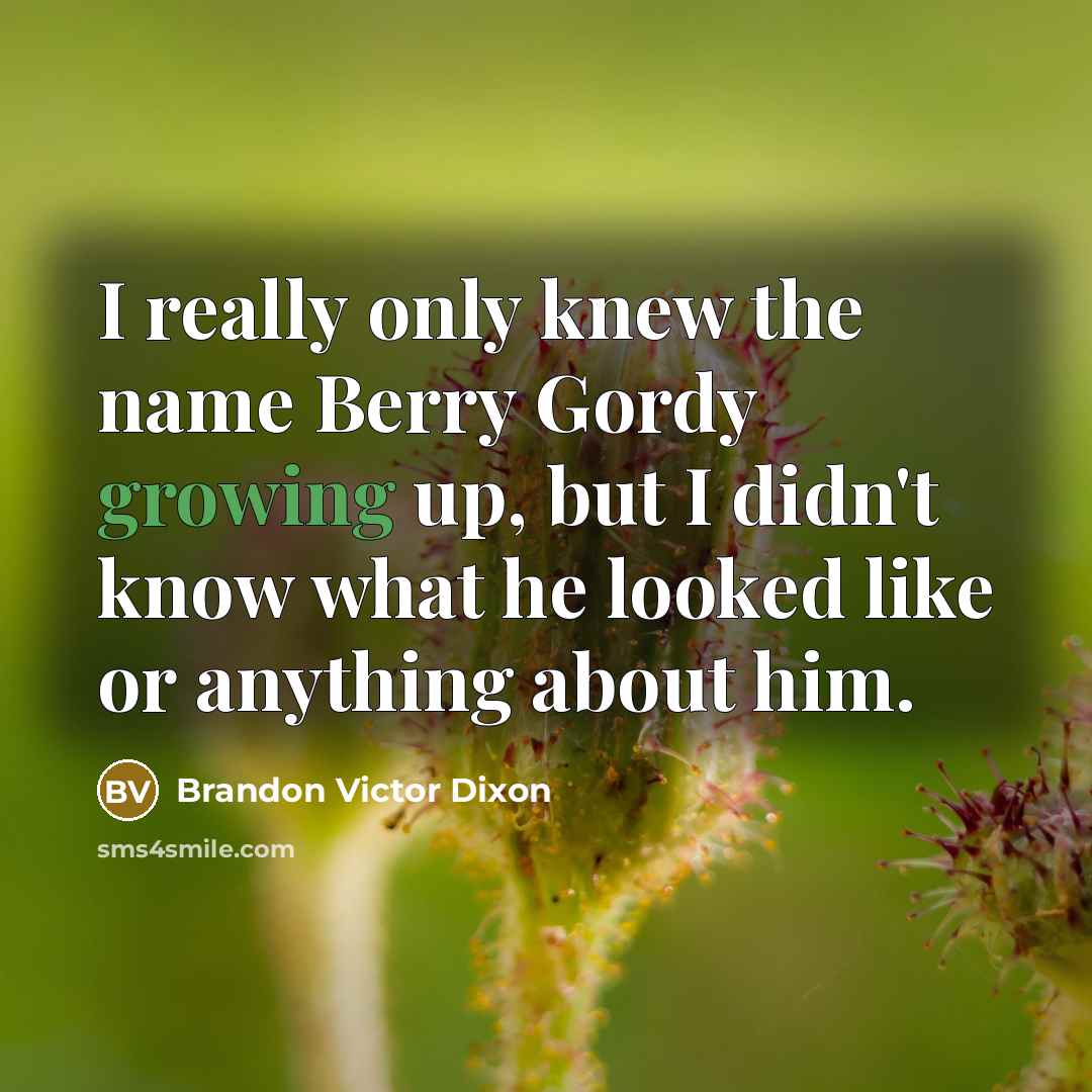 “I really only knew the name Berry Gordy growing up,…” quote by Brandon Victor Dixon