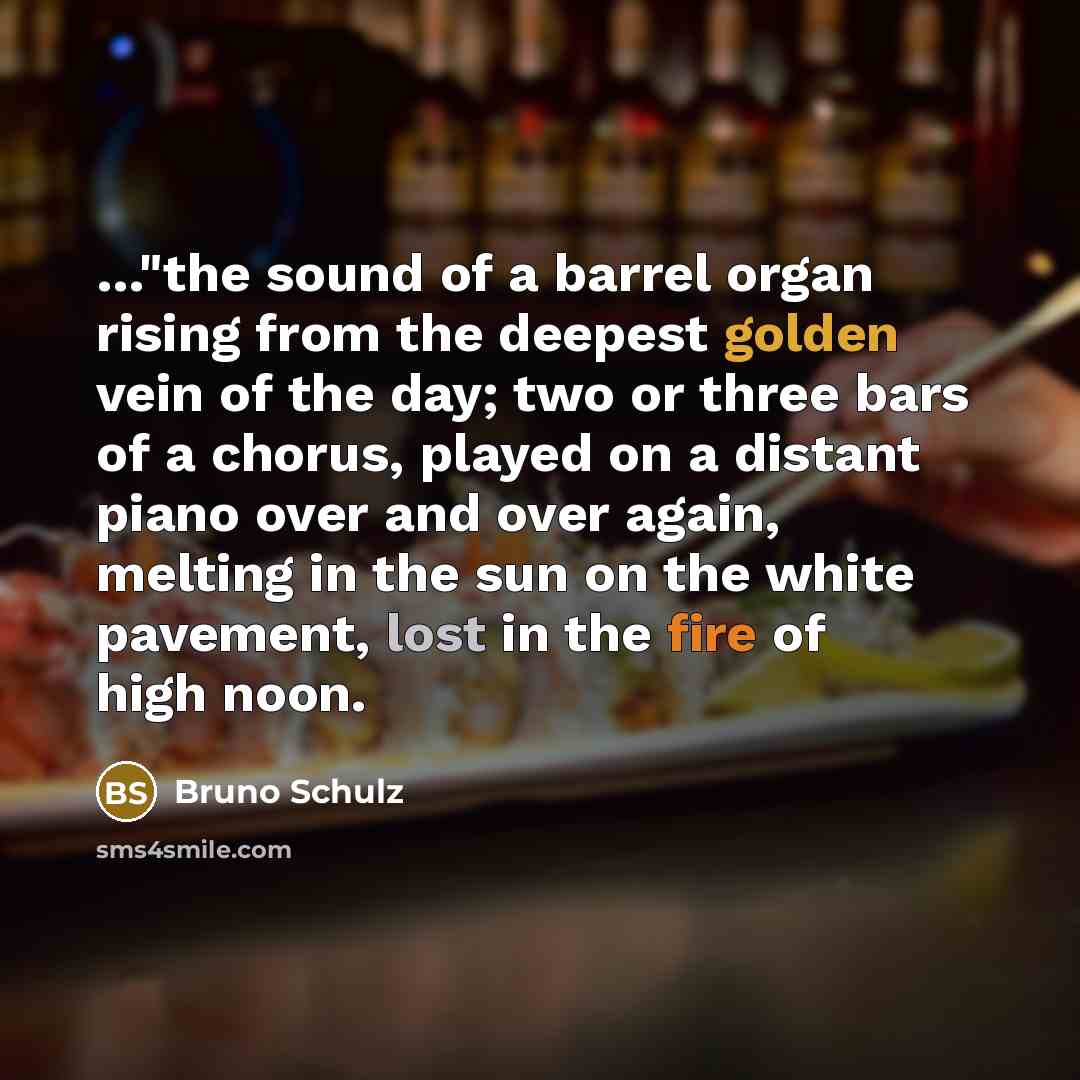 “...."the sound of a barrel organ rising from the deepest…” quote by Bruno Schulz