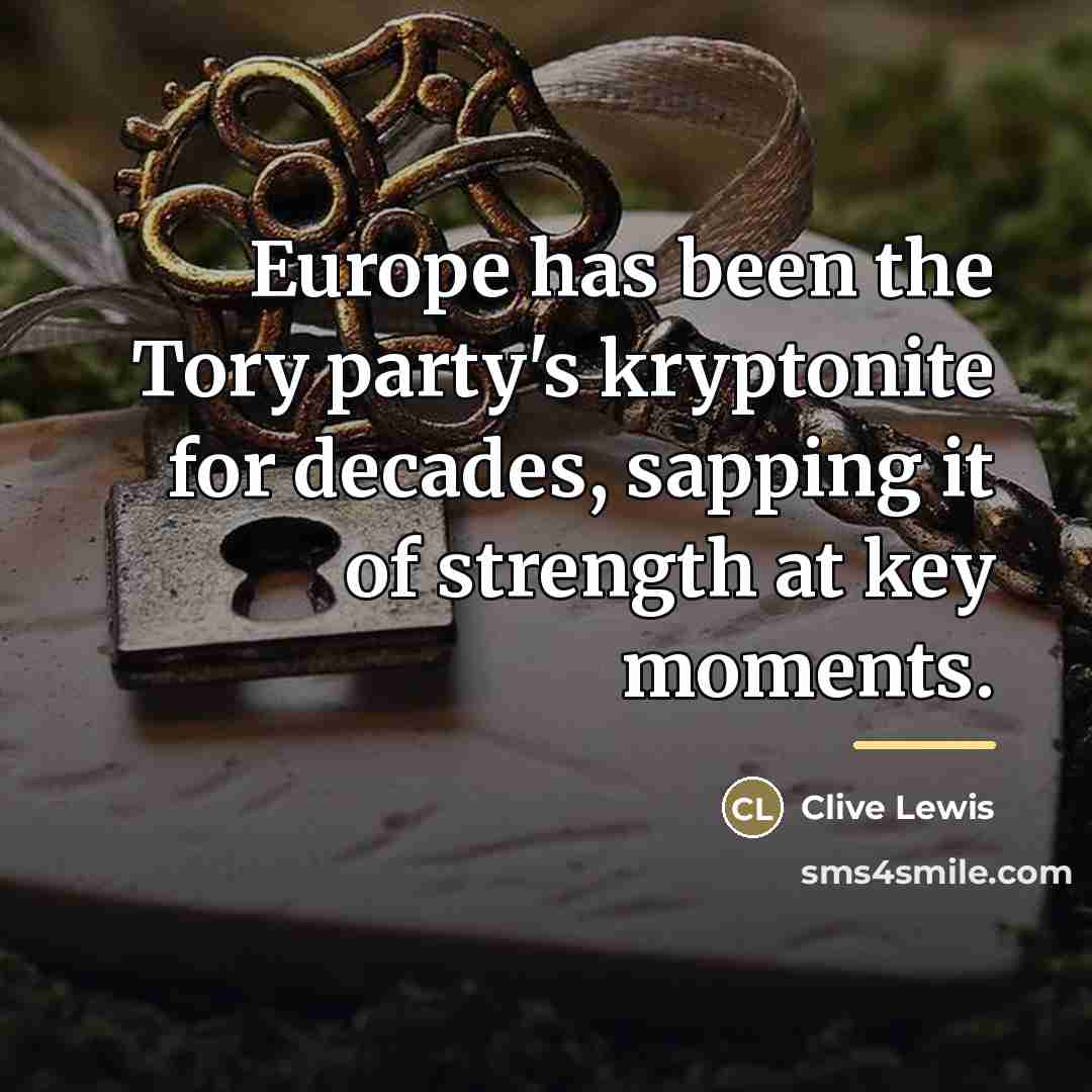 “Europe has been the Tory party's kryptonite for decades, sapping…” quote by Clive Lewis