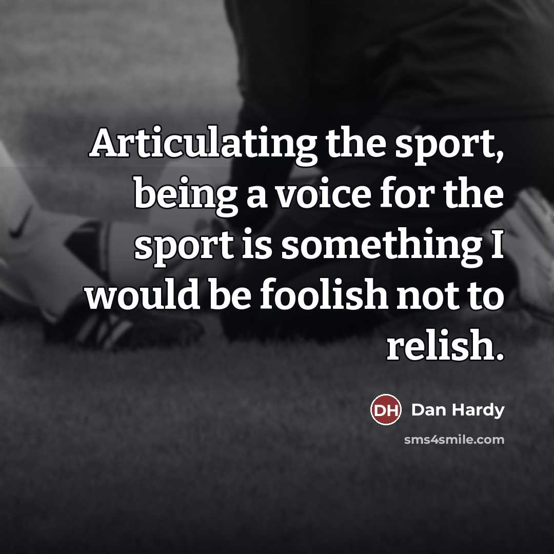 “Articulating the sport, being a voice for the sport is…” quote by Dan Hardy