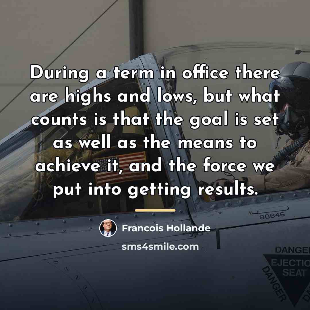 “During a term in office there are highs and lows,…” quote by Francois Hollande
