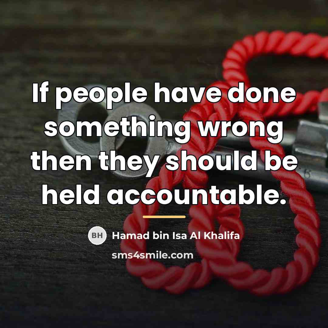 “If people have done something wrong then they should be…” quote by Hamad bin Isa Al Khalifa