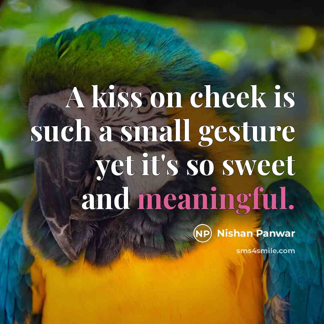 “A kiss on cheek is such a small gesture yet…” quote by Nishan Panwar