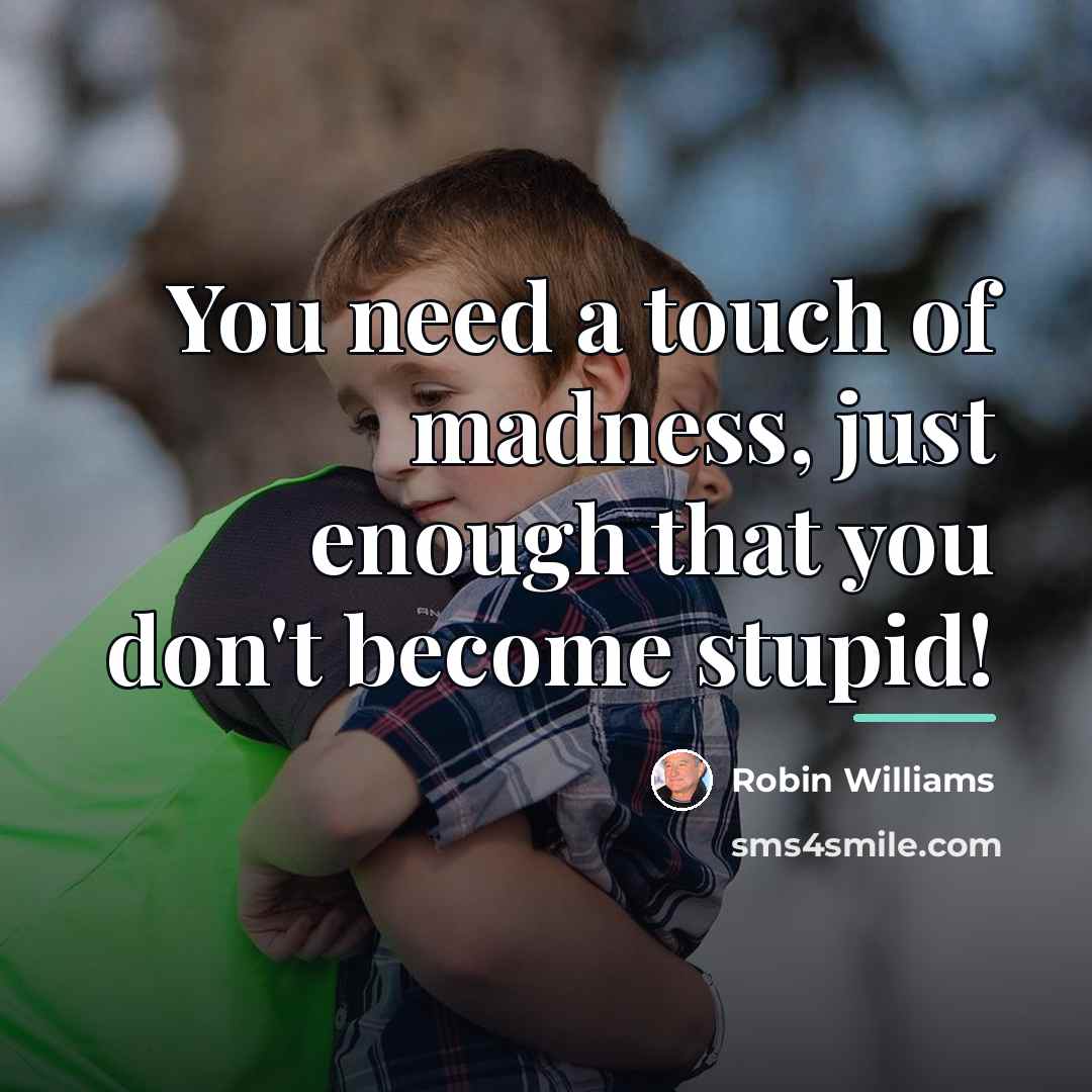 “You need a touch of madness, just enough that you…” quote by Robin Williams