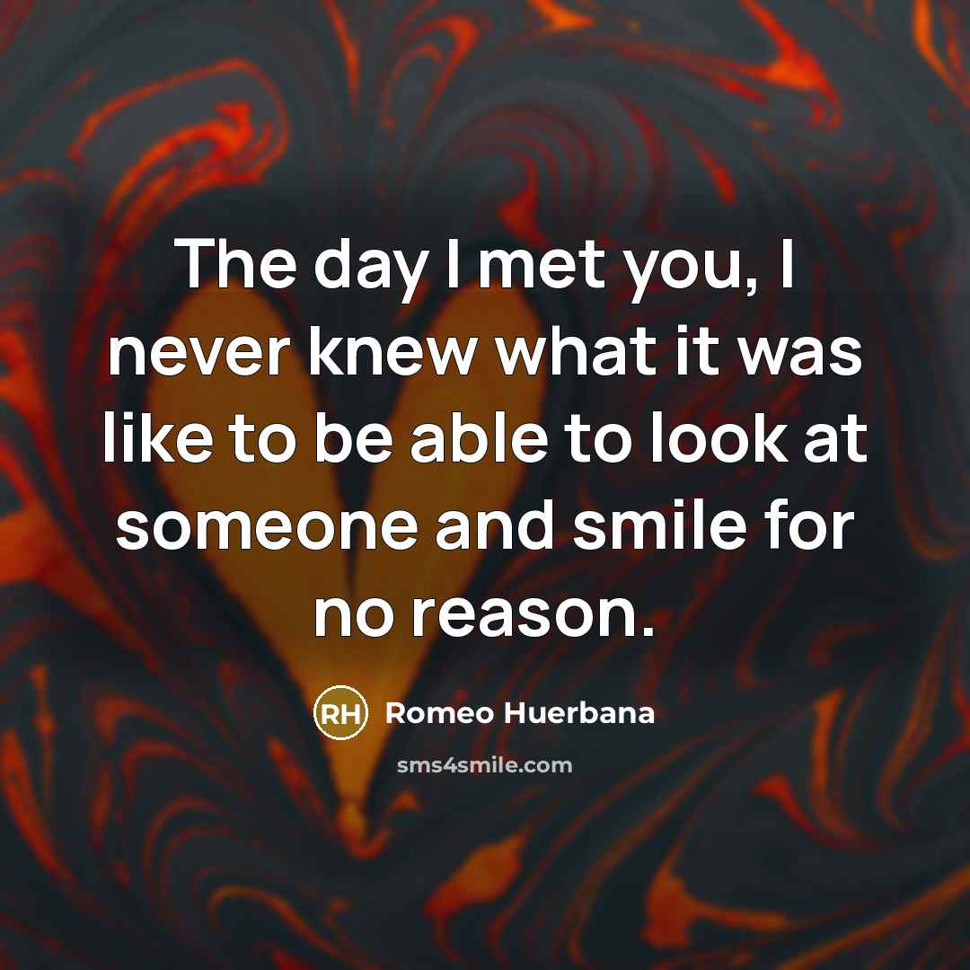 “The day I met you, I never knew what it…” quote by Romeo Huerbana