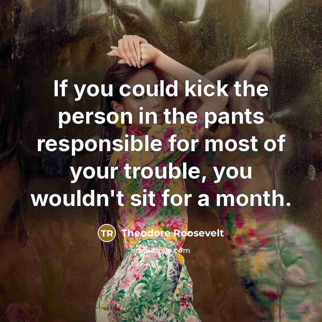“If you could kick the person in the pants responsible…” quote by Theodore Roosevelt