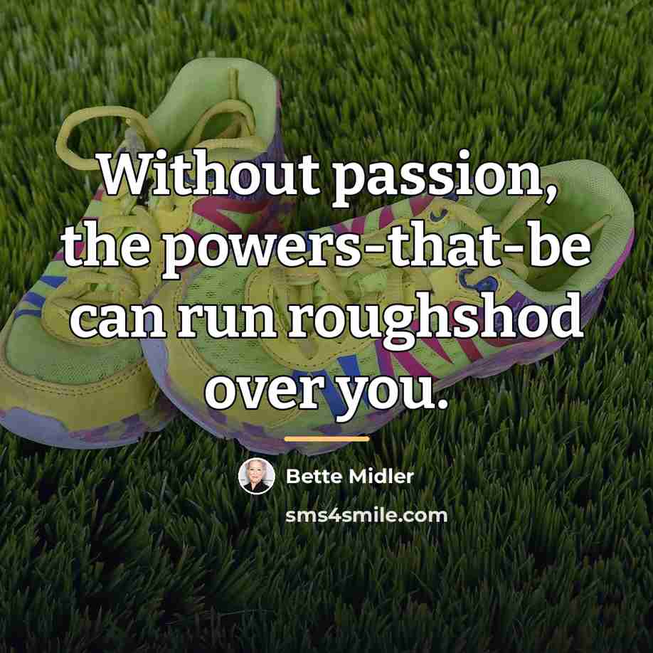 “Without passion, the powers-that-be can run roughshod over you.…” quote by Bette Midler