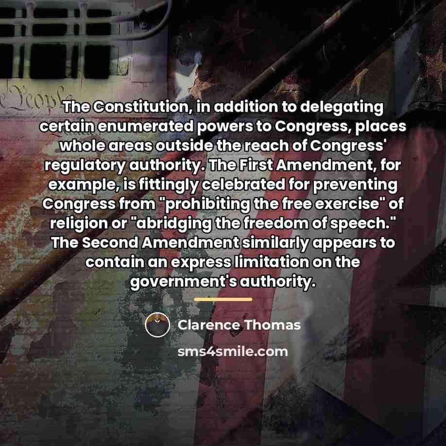 “The Constitution, in addition to delegating certain enumerated powers to…” quote by Clarence Thomas