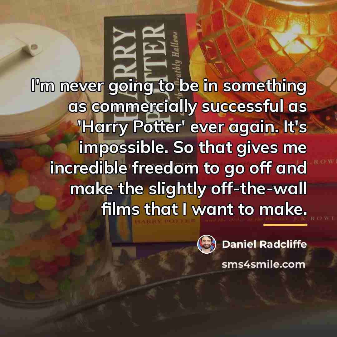“I'm never going to be in something as commercially successful…” quote by Daniel Radcliffe