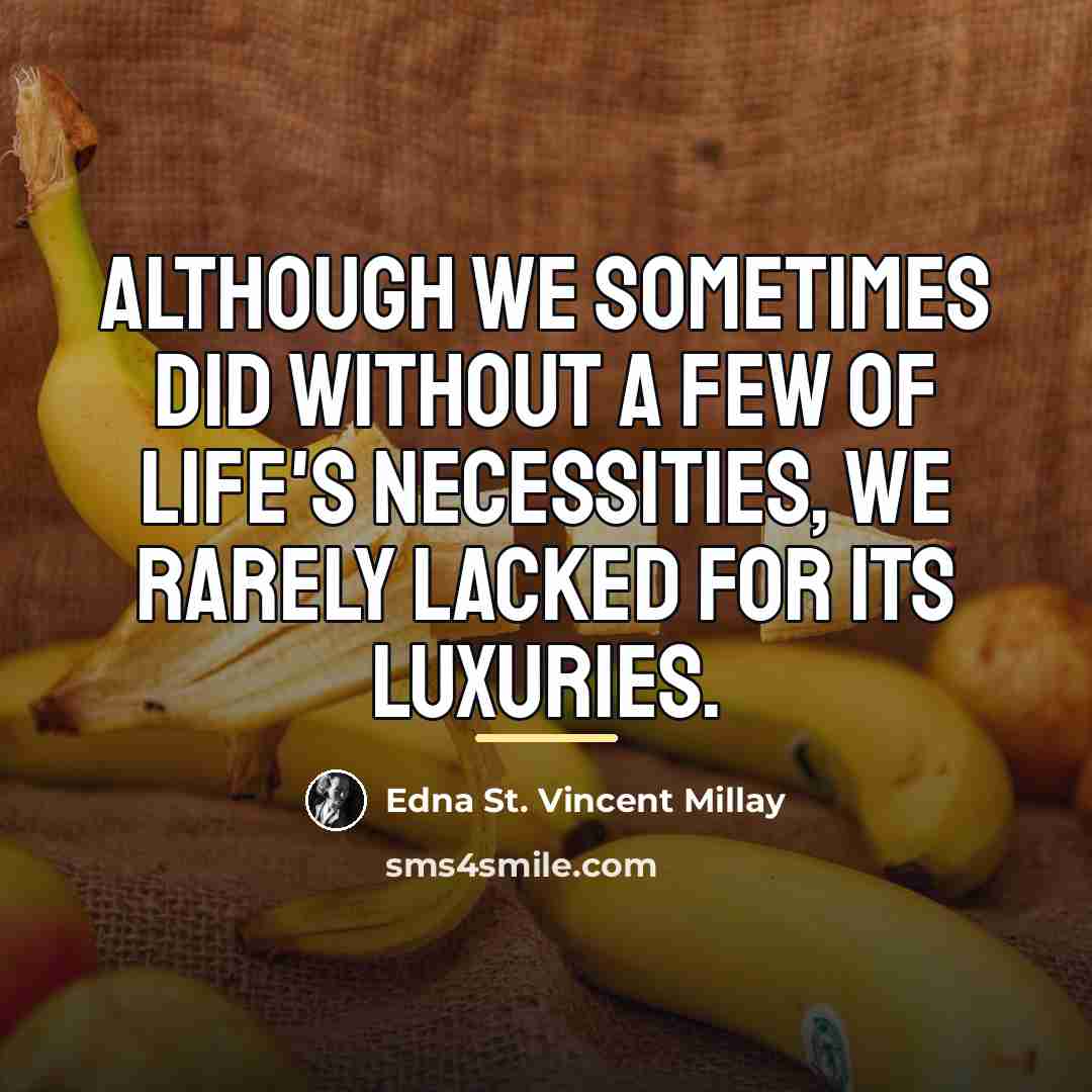 “Although we sometimes did without a few of life's necessities,…” quote by Edna St. Vincent Millay