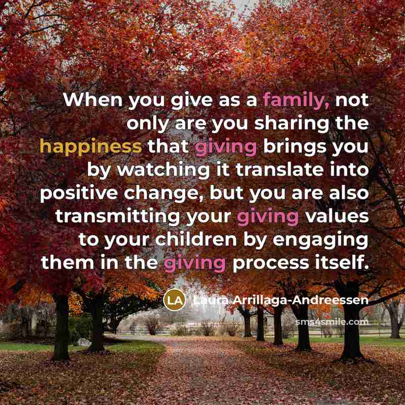 “When you give as a family, not only are you…” quote by Laura Arrillaga-Andreessen