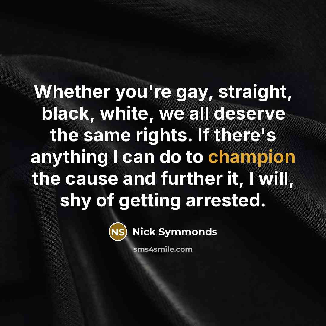 “Whether you're gay, straight, black, white, we all deserve the…” quote by Nick Symmonds