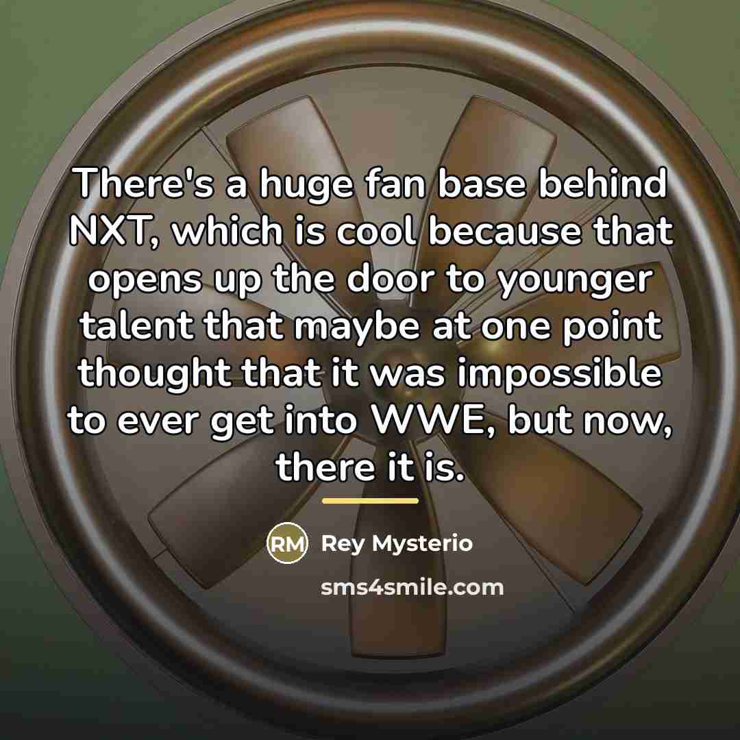 “There's a huge fan base behind NXT, which is cool…” quote by Rey Mysterio