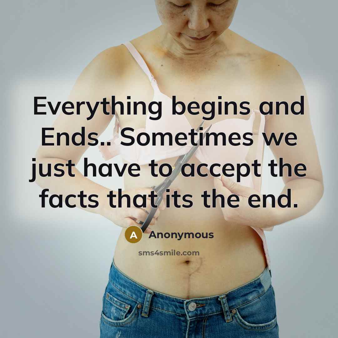“Everything begins and Ends.. Sometimes we just have to accept the facts that its the end.” quote by Anonymous