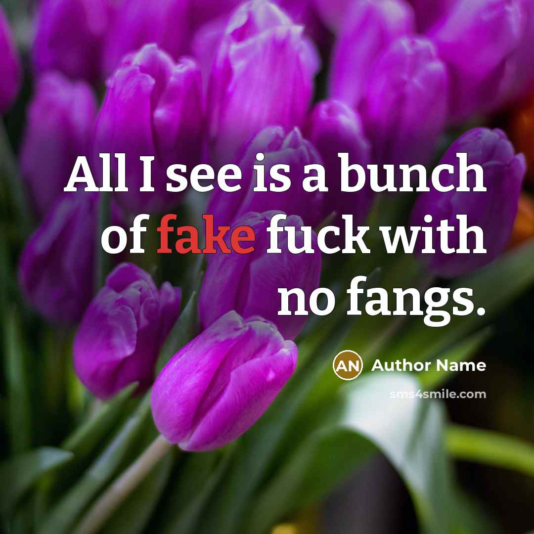 “All I see is a bunch of fake fuck with…” quote by Author Name