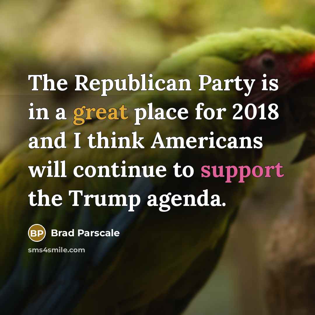 “The Republican Party is in a great place for 2018…” quote by Brad Parscale