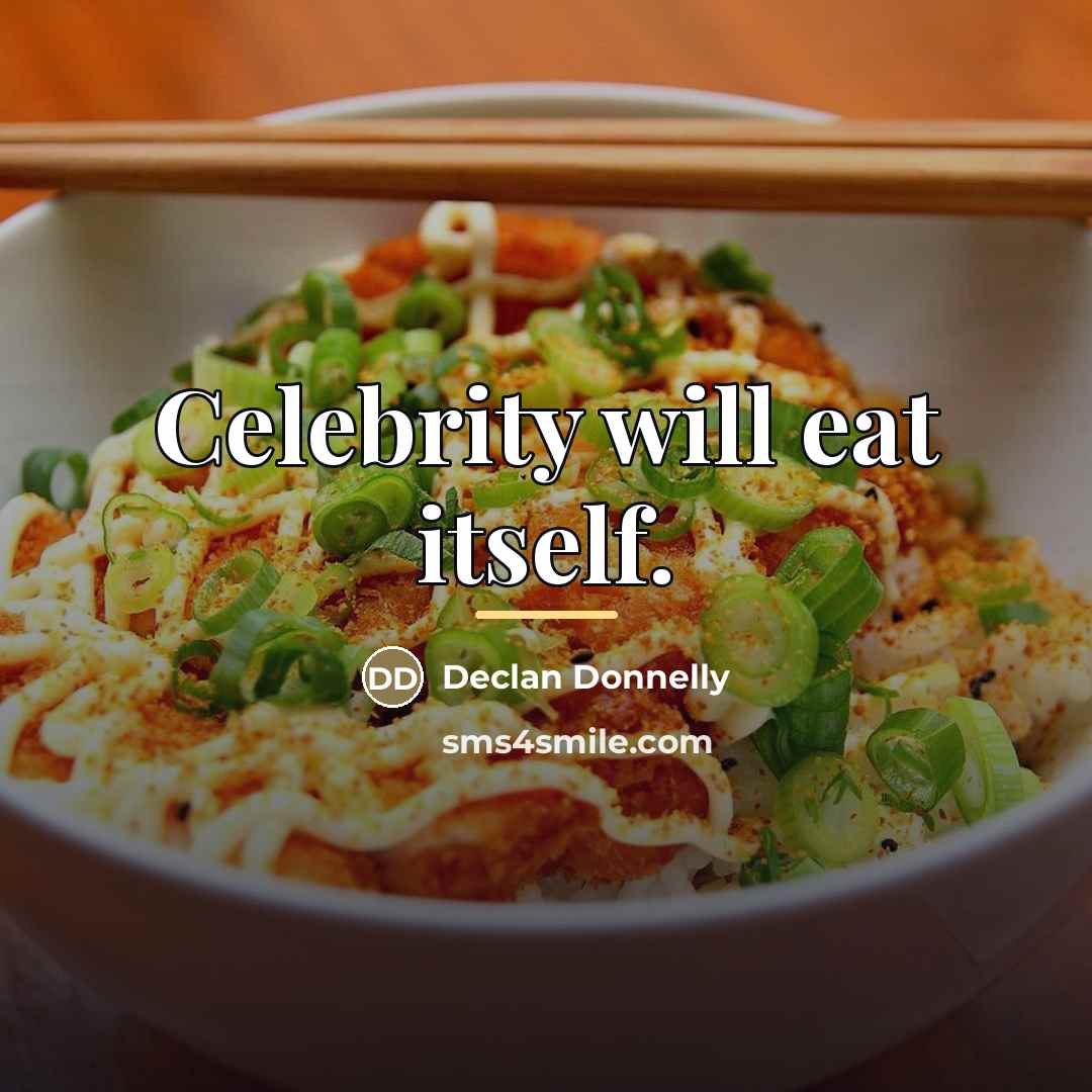 “Celebrity will eat itself.…” quote by Declan Donnelly