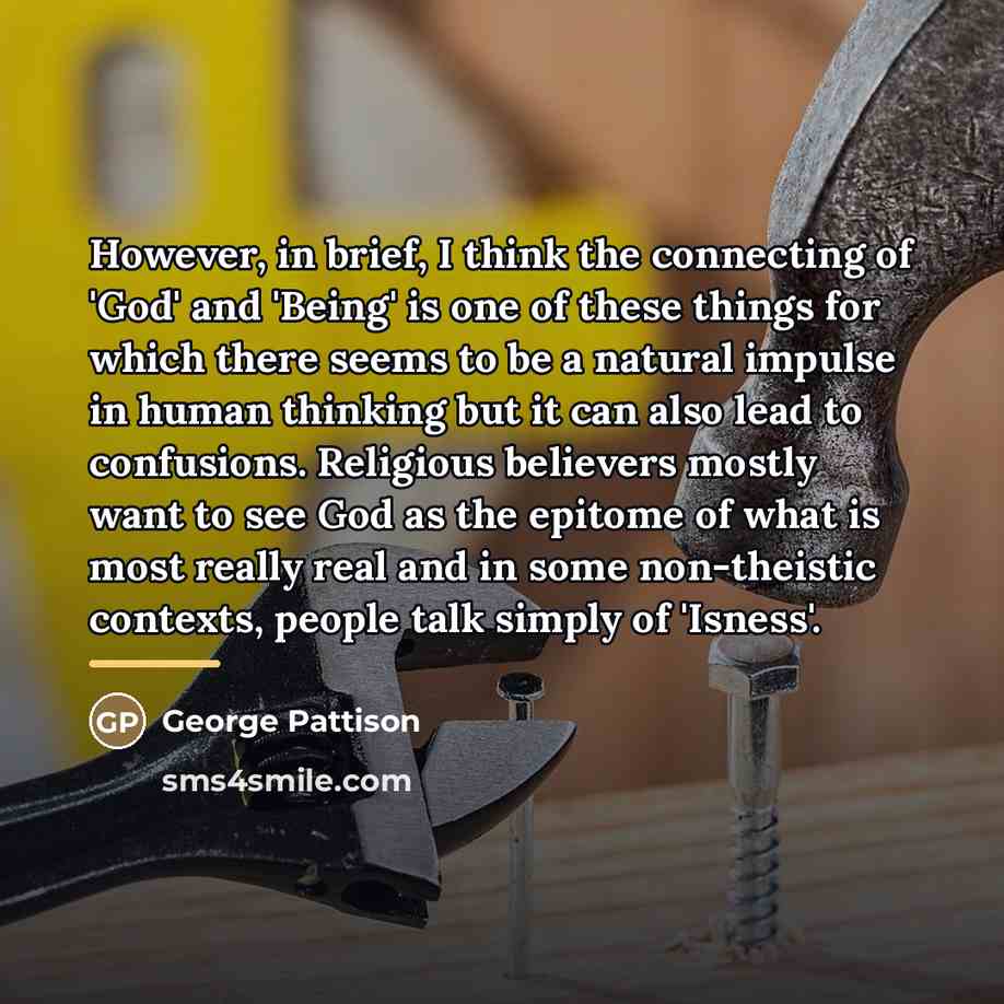 “However, in brief, I think the connecting of 'God' and…” quote by George Pattison