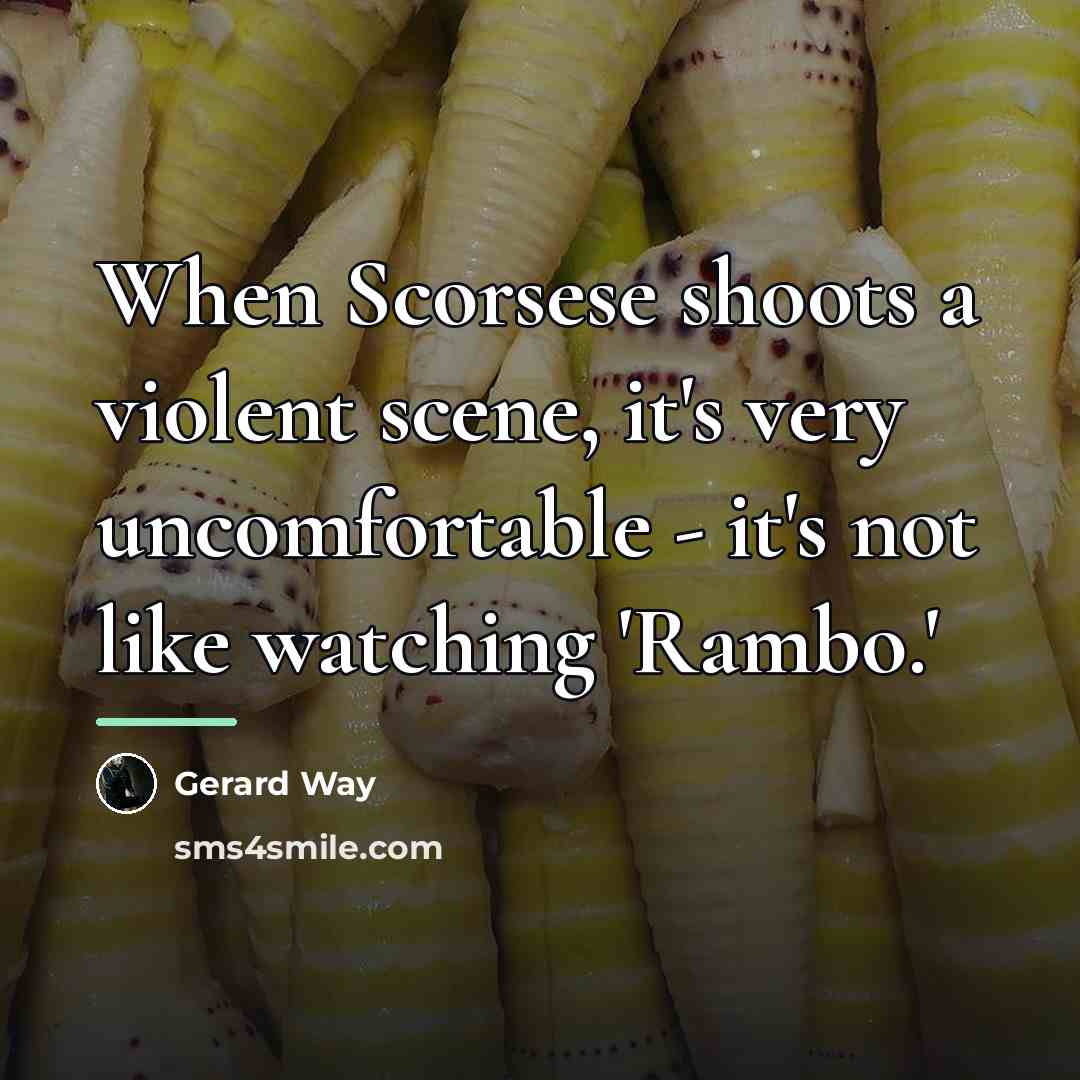 “When Scorsese shoots a violent scene, it's very uncomfortable -…” quote by Gerard Way