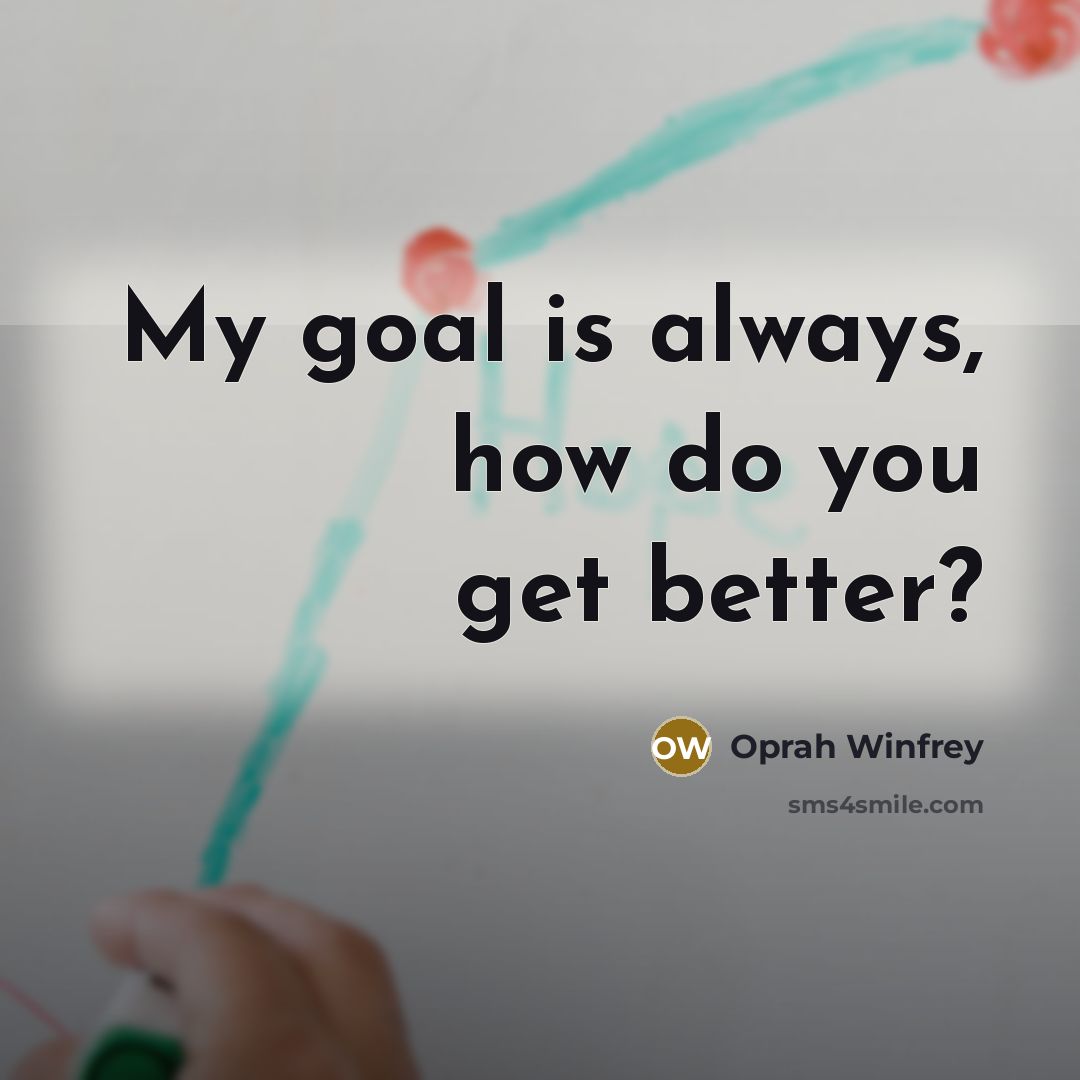 “My goal is always, how do you get better?…” quote by Oprah Winfrey