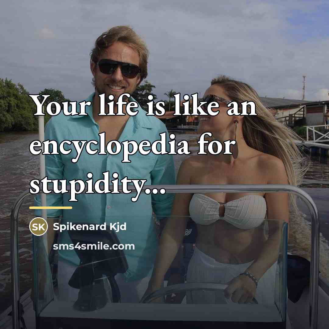 “Your life is like an encyclopedia for stupidity...…” quote by Spikenard Kjd