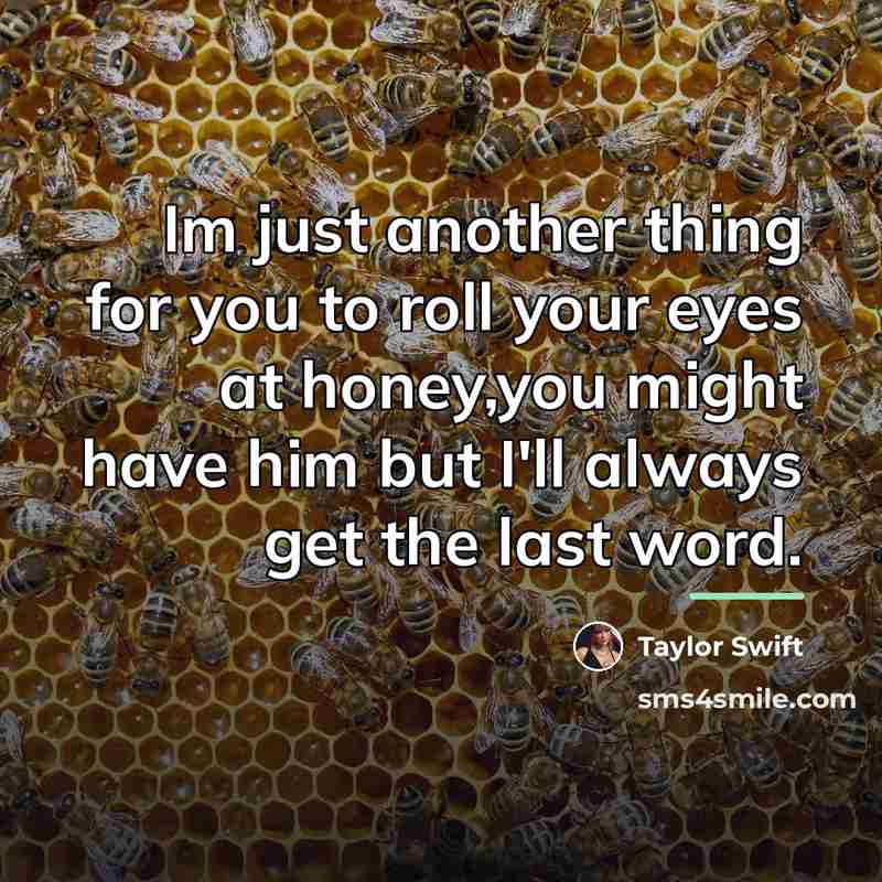 “Im just another thing for you to roll your eyes…” quote by Taylor Swift